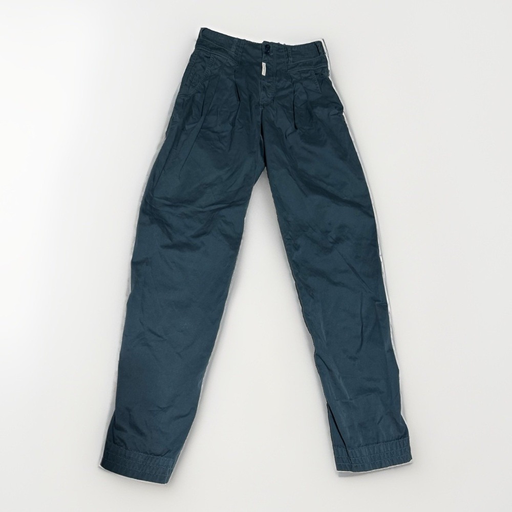 Vintage Z Cavaricci Women's Pleated High Waist Tapered Pants Teal Blue Size 27